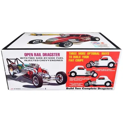 Amt 1 To 25 Scale Fiat Double Dragster Skill 2 Model Kit, Set Of 2