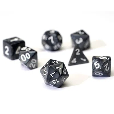 Sirius Dice 7 Piece Pearl Dice Set - Grey & White