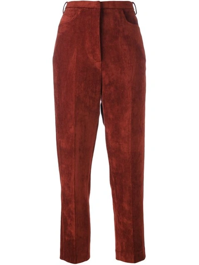 Golden Goose Kenzie Cropped Corduroy Trousers In Brown