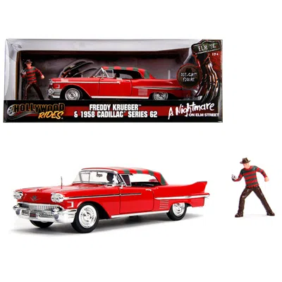 Jada Toys Jada 1958 Cadillac Series 62 Red With Freddy Krueger Diecast