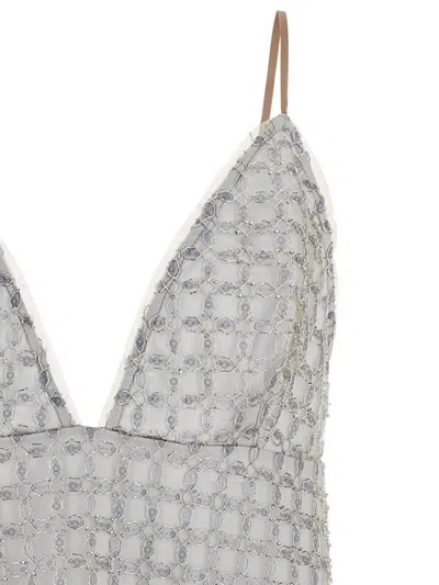 Rotate Birger Christensen Rotate Beaded' Light Blue Polyester Dress