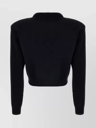 Rotate Birger Christensen Rotate Cropped Cotton Cardigan With Metal Logo Detail