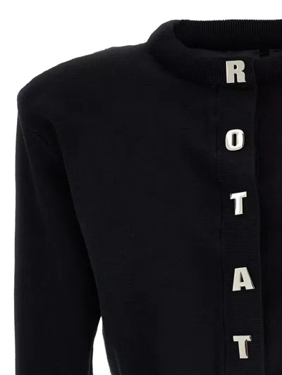 Rotate Birger Christensen Rotate Cropped Cotton Cardigan With Metal Logo Detail
