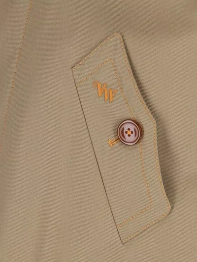 Vivienne Westwood Casual Jacket With Embroidered Detail And Epaulettes In Brown