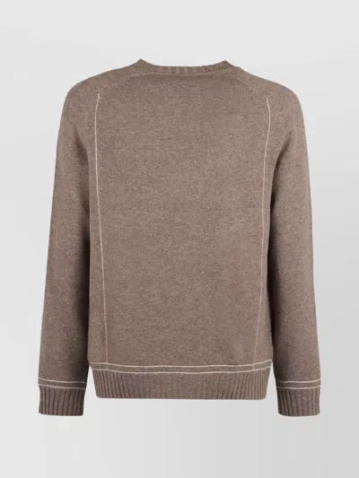Giorgio Armani Wool And Cashmere Sweater In Brown