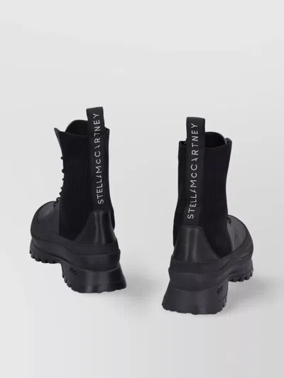 Stella Mccartney Trace Chelsea Combat Boots In Black