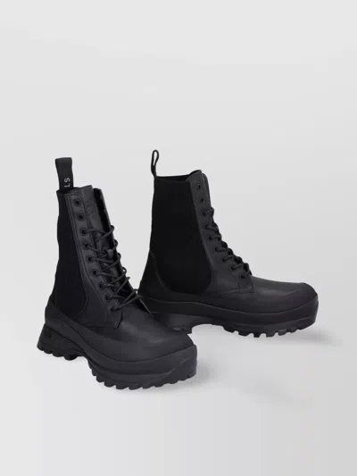 Stella Mccartney Trace Chelsea Combat Boots In Black
