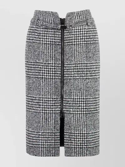 Tom Ford Virgin Wool Skirt With Prince Of Wales Motif