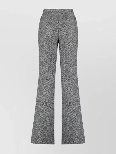 Tom Ford Flared High-rise Tweed Trousers With Back Pockets In Gray