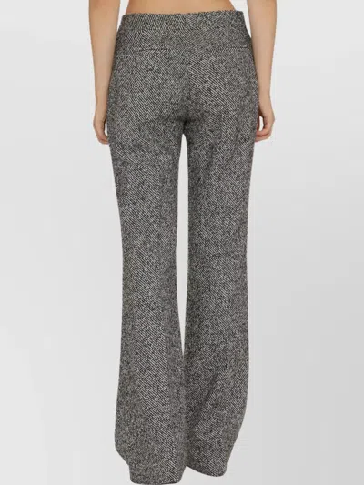 Tom Ford Flared High-rise Tweed Trousers With Back Pockets In Gray