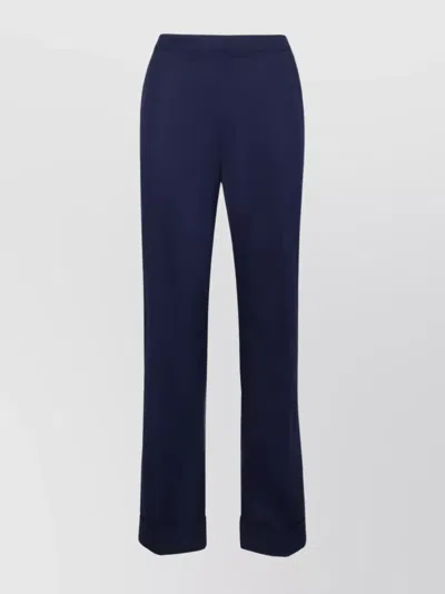 Aspesi High-rise Cotton Trousers With Roll-up Cuffs