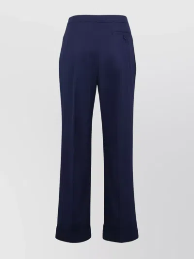 Aspesi High-rise Cotton Trousers With Roll-up Cuffs