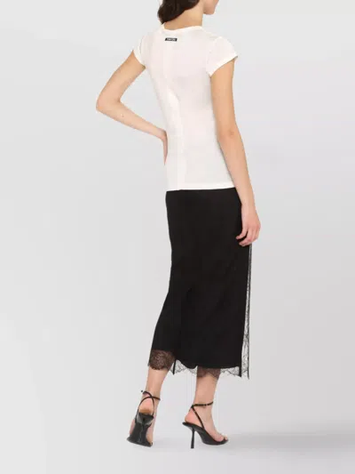 Tom Ford Silk T-shirt With Cap Sleeves And Printed Design In Beige