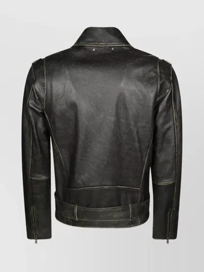 Golden Goose Biker Jacket In Black