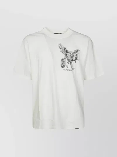 Represent White T-shirt With Graphic Print On The Front And Back