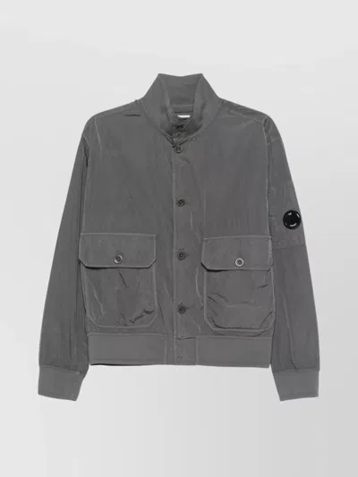 C.p. Company Gray Chrome-r Full Button Jacket
