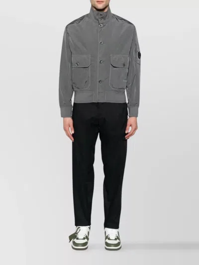 C.p. Company Gray Chrome-r Full Button Jacket