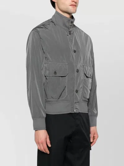 C.p. Company Gray Chrome-r Full Button Jacket