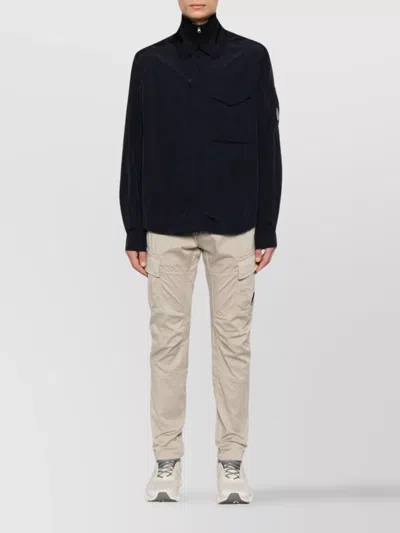 C.p. Company Collared Neck Nylon Overshirt With Front Pocket