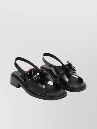 Prada Brused Leather Sandals
