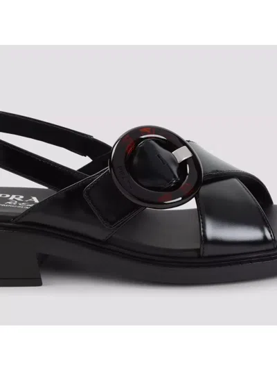 Prada Brused Leather Sandals