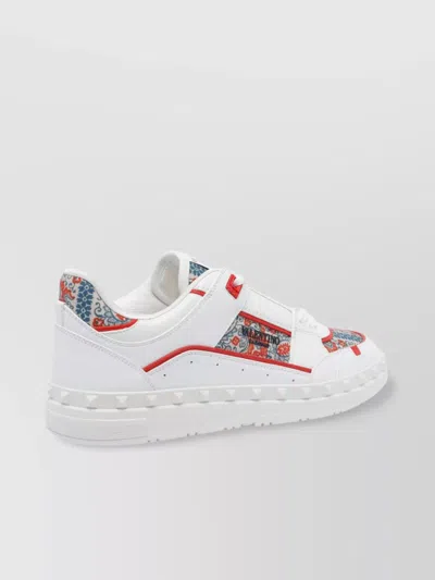 Valentino Garavani Leather Freedots Sneakers Panels Patterned In White