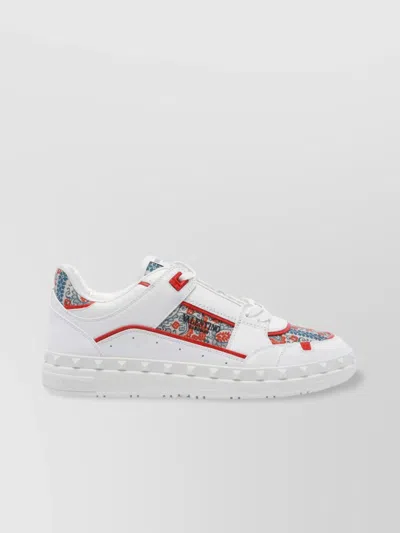 Valentino Garavani Leather Freedots Sneakers Panels Patterned In White
