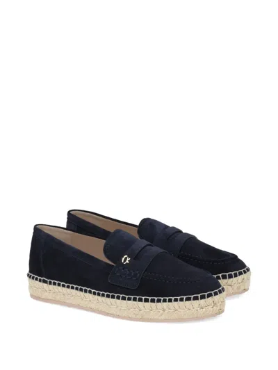 Gianvito Rossi Lido Suede Espadrilles In Blue