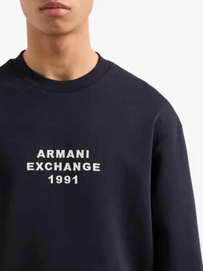 Armani Exchange Logo-detail Sweatshirt In Blue