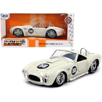 Jada Toys Jada 1-24 Scale 1965 Shelby Cobra 427 S & C No. 58 Bigtime Muscle Diecast Model Car Cream
