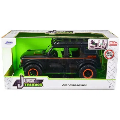 Jada Toys Jada 2021 Ford Bronco Matt Black With Orange Stripes & Roof Rack Addictive Desert Designs Just Truck
