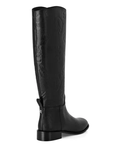 Philipp Plein Monogram-debossed Boots In Black