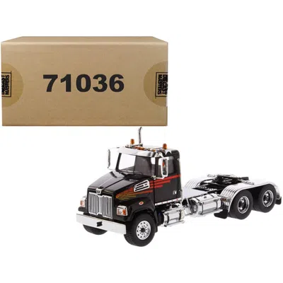 Diecast Masters 1 By 50 Diecast Scale Day Cab Tractor For Western Star 4700 Sf Tandem Model Metallic Red & Silver