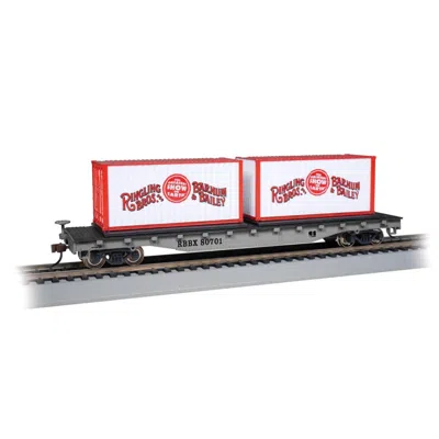 Bachmann Ho Scale Barnum & Flat Car With Containers For No.80701