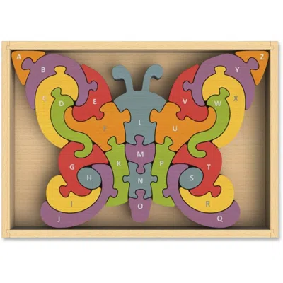 Beginagain Butterfly A-z Puzzle Wooden Toy Abc Puzzle Game & Educational Toy For Toddlers