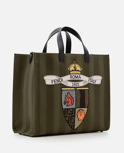 Fendi Structured Tote Bag With Detachable Strap And Top Handles In Multicolor