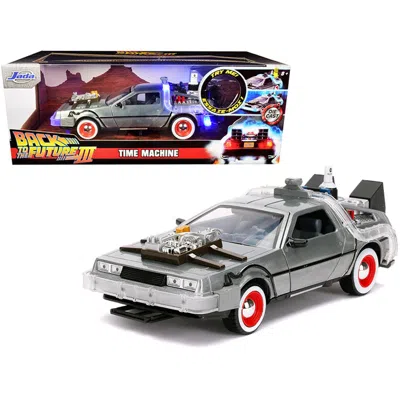 Jada Toys Jada Delorean Brushed Metal Time Machine With Lights Back To The Future Part Iii 1990 Movie Hollywoo