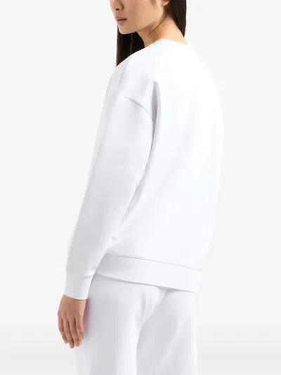 Armani Exchange Logo-embroidered Sweatshirt In White