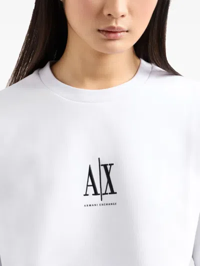 Armani Exchange Logo-embroidered Sweatshirt In White
