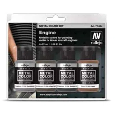 Vallejo Paint Vallejo Acrylic Paints 32 ml Bottle Aircraft Engine Metal Color Paint Set - 4 Colors