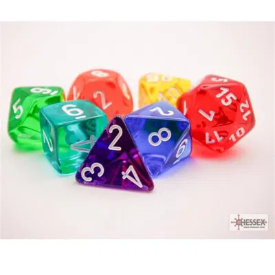 Chessex Manufacturing Translucent Prism Gm & Beginner Player Dice Set - Set Of 7