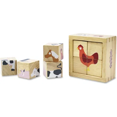 Beginagain Rubberwood Toddlers Farm Animals Blocks Set - Assorted Color