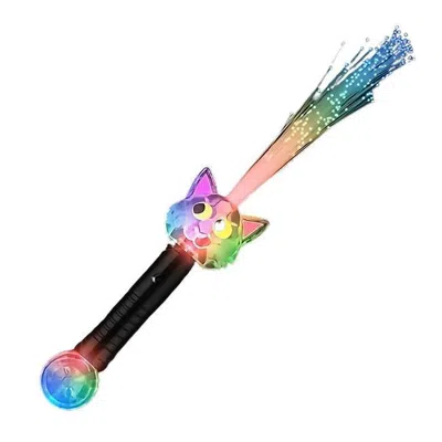 Blinkee Light Up Multi Color Fiber Optic Cat Wand With Crystal Ball