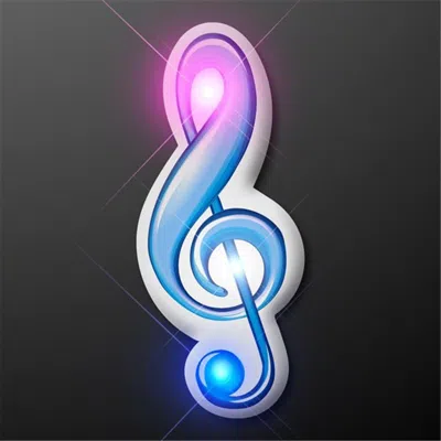 Blinkee Treble Clef Music Note Flashing Body Light Lapel Pins