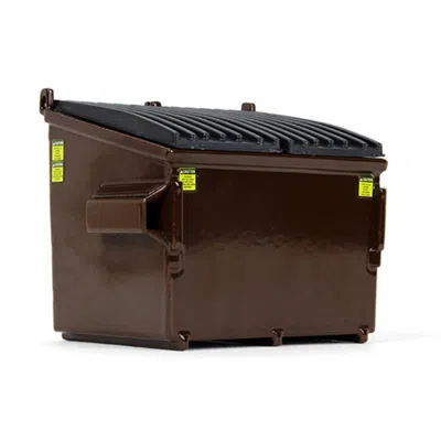 First Gear 1-34 Scale Refuse Trash Bin Diecast Model - Brown