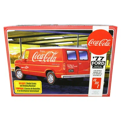 Amt Skill 3 Model Kit 1977 Ford Delivery Van With 2 Bottles Crates And Vending Machine "coca-cola" 1/25