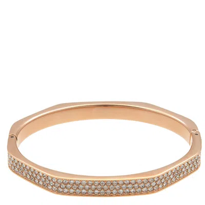 Swarovski Crystal Dextera Bangle Octagon Shape Pave Medium White Rose Gold-tone Plated In White