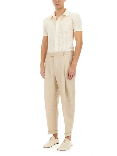 Dolce & Gabbana Perforated Cotton Knit Shirt In White