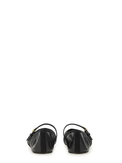 Dolce & Gabbana 5mm Criss Cross Nappa Ballerina Flats In Black