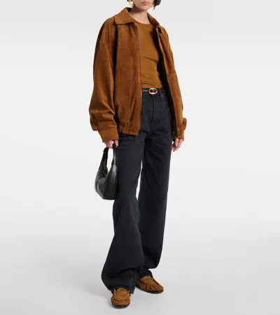 Saint Laurent Camel Suede Le Loafer Loafers In Brown